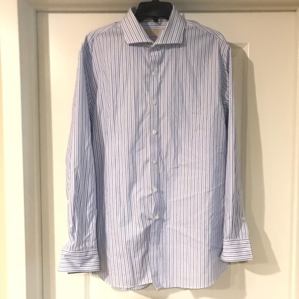 MICHAEL KORS Stripe Button Down Collar Dress Shirt